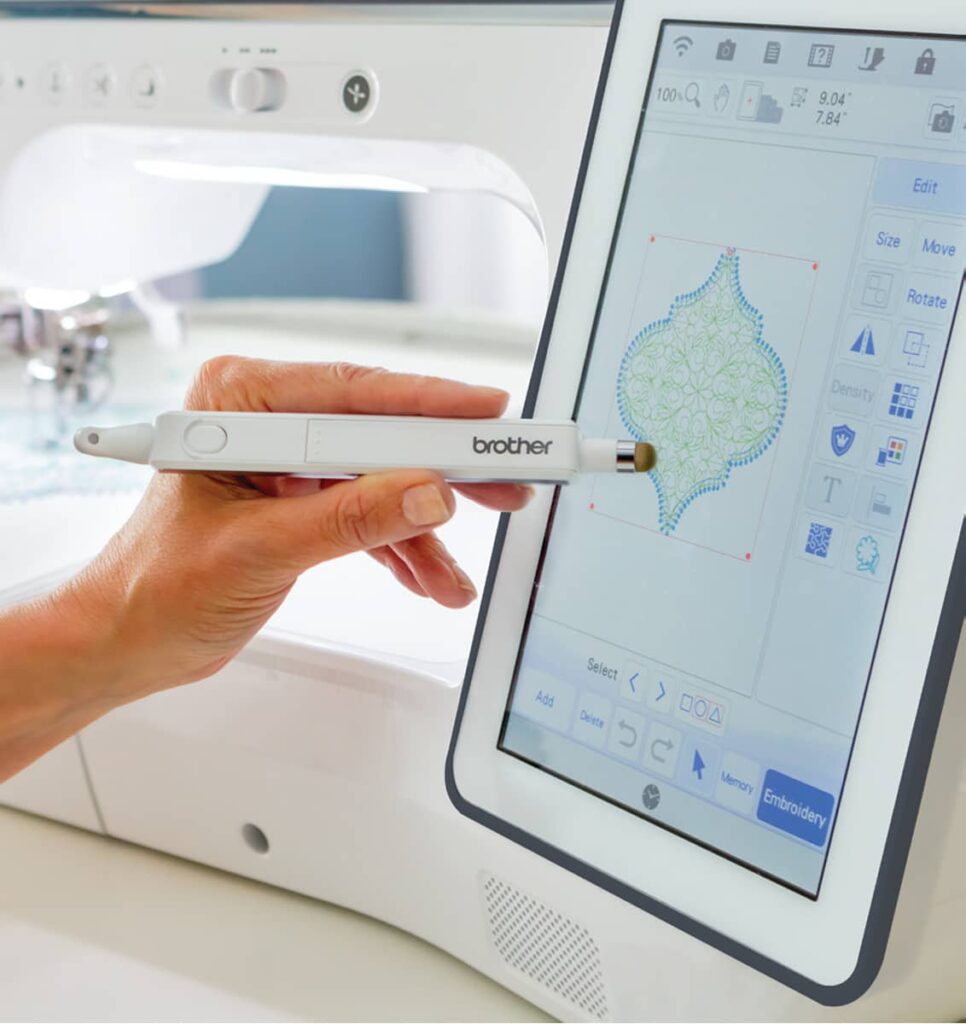Convenient accessory storage Brother Luminaire 3 XP3 Sewing Machine