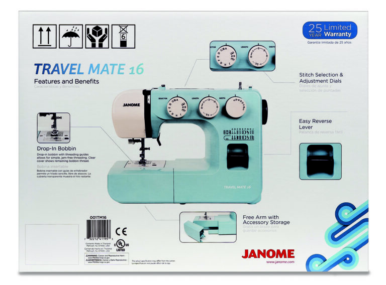 High-quality performance Janome Travel Mate 16 Machine for creative sewing