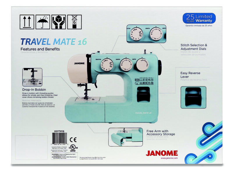High-quality performance Janome Travel Mate 16 Machine for creative sewing