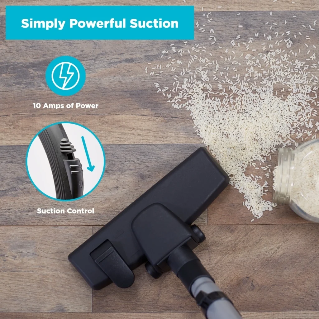 Leading canister vacuum technology Simplicity Jill Canister performance highlights