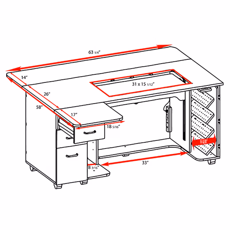 horn 8080 sewing and embroidery cabinet sewing room furniture with built in storage