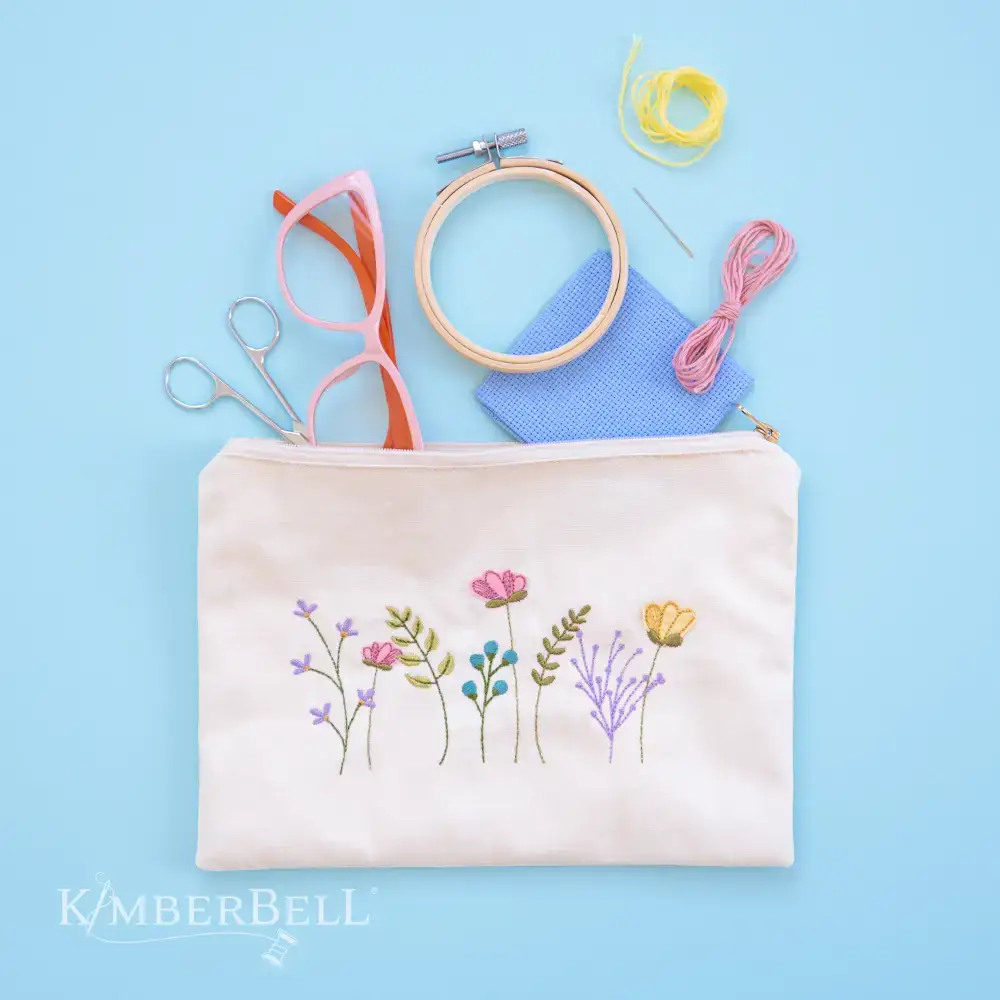 buy Kimberbell Zipper Pouch Blank Canvas Cream Large professional quilting projects accessory available now