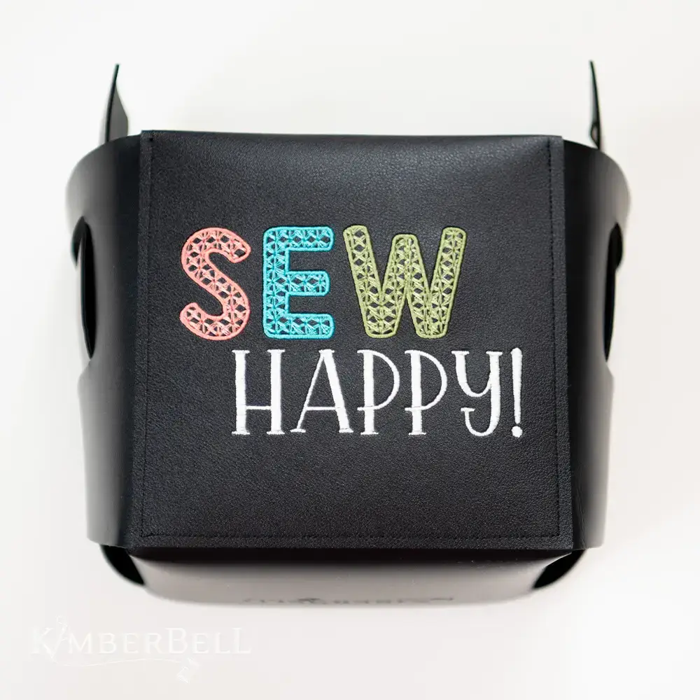 Kimberbell Folding Storage Tote Blank Black Leather for sale quilting accessory available now today