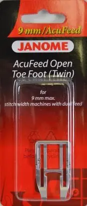 Janome AcuFeed Open Toe Foot UD 9mm for perfect for working with lightweight and heavy fabrics