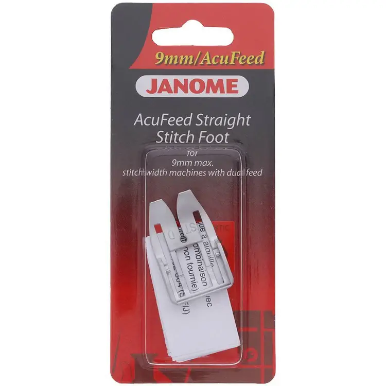 Janome AcuFeed Straight Stitch Foot 9mm for flawless straight stitching on various fabric types