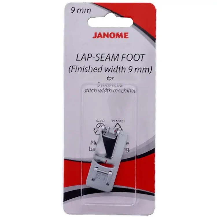 Janome Lap Seam Foot 9mm for quick and accurate lap seam stitching