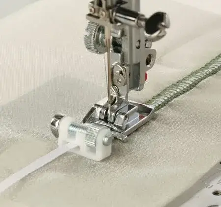 Janome Ribbon Sequin Foot 9mm for perfect for making fabric sparkle with sequins