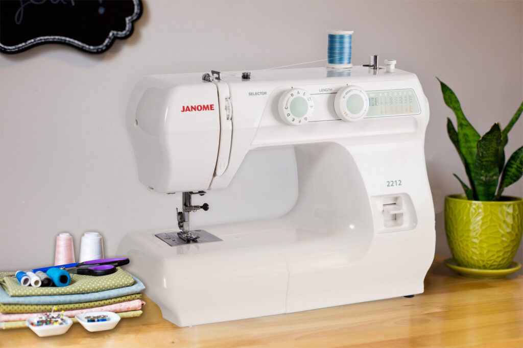 Janome 2212 works for portable sewing machine convenience and storage